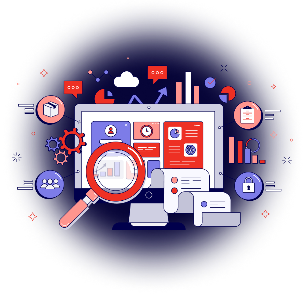 different dashboard and graphs showcasing business intelligence