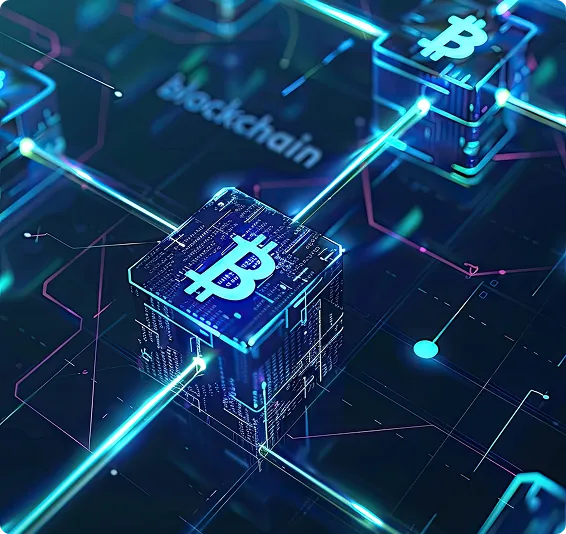 Image highlighting secure, decentralized solutions using blockchain technology