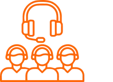 Icon representing a dedicated support team available after mobile app launch