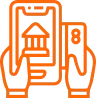 Icon representing mobile solutions tailored for the banking industry